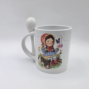 Tea is Life’s Delight White Mug featuring Pioneer Polly