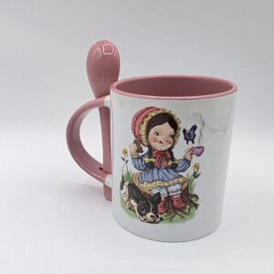 Tea is Life’s Delight Pink Mug featuring Pioneer Polly