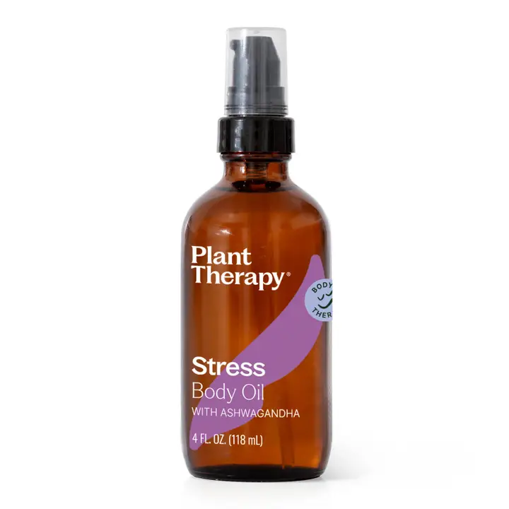 Stress Body Oil with Ashwagandha - 4 oz bottle